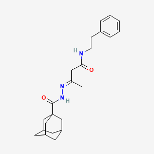 molecular formula C23H31N3O2 B3881092 3-[(1-adamantylcarbonyl)hydrazono]-N-(2-phenylethyl)butanamide 