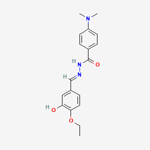 molecular formula C18H21N3O3 B3881111 4-(dimethylamino)-N'-(4-ethoxy-3-hydroxybenzylidene)benzohydrazide 