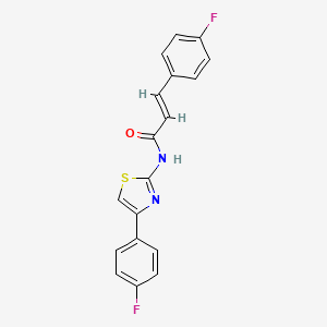molecular formula C18H12F2N2OS B3881127 3-(4-fluorophenyl)-N-[4-(4-fluorophenyl)-1,3-thiazol-2-yl]acrylamide 