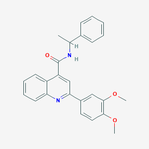 molecular formula C26H24N2O3 B3881141 2-(3,4-dimethoxyphenyl)-N-(1-phenylethyl)-4-quinolinecarboxamide 