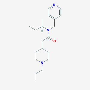 molecular formula C20H33N3O B3881150 N-(sec-butyl)-2-(1-propylpiperidin-4-yl)-N-(pyridin-4-ylmethyl)acetamide 