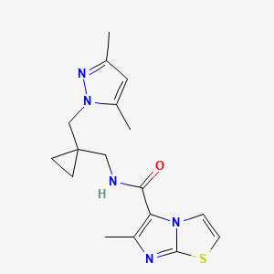 molecular formula C17H21N5OS B3881167 N-({1-[(3,5-dimethyl-1H-pyrazol-1-yl)methyl]cyclopropyl}methyl)-6-methylimidazo[2,1-b][1,3]thiazole-5-carboxamide 