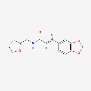 molecular formula C15H17NO4 B3881183 3-(1,3-benzodioxol-5-yl)-N-(tetrahydro-2-furanylmethyl)acrylamide 