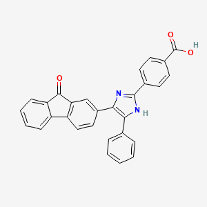 molecular formula C29H18N2O3 B3881199 4-[4-(9-oxo-9H-fluoren-2-yl)-5-phenyl-1H-imidazol-2-yl]benzoic acid 
