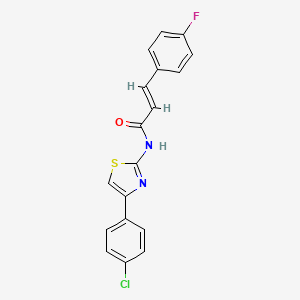 molecular formula C18H12ClFN2OS B3881206 N-[4-(4-chlorophenyl)-1,3-thiazol-2-yl]-3-(4-fluorophenyl)acrylamide 