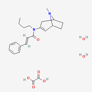 molecular formula C23H34N2O7 B3881213 N-butyl-N-(8-methyl-8-azabicyclo[3.2.1]oct-2-en-3-yl)-3-phenylacrylamide ethanedioate dihydrate 