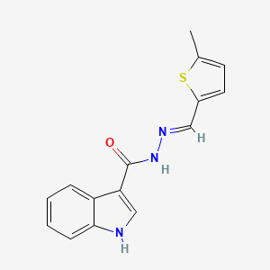 molecular formula C15H13N3OS B3881219 N'-[(5-methyl-2-thienyl)methylene]-1H-indole-3-carbohydrazide 