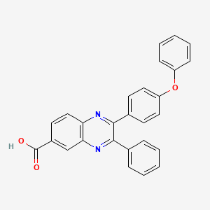 molecular formula C27H18N2O3 B3881221 2-(4-phenoxyphenyl)-3-phenyl-6-quinoxalinecarboxylic acid 