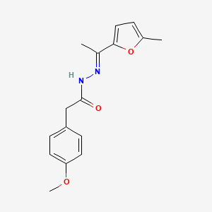 molecular formula C16H18N2O3 B3881222 2-(4-methoxyphenyl)-N'-[1-(5-methyl-2-furyl)ethylidene]acetohydrazide 