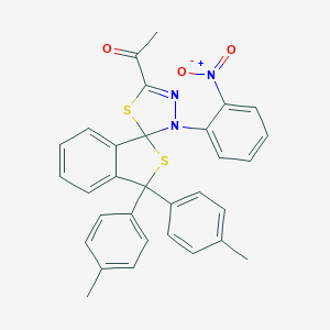 molecular formula C31H25N3O3S2 B388124 1-[3,3-bis(4-methylphenyl)-3'-(2-nitrophenyl)-3H,3'H-spiro[2-benzothiophene-1,2'-[1,3,4]thiadiazol]-5'-yl]ethanone 