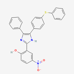 molecular formula C27H19N3O3S B3881262 4-nitro-2-{5-phenyl-4-[4-(phenylthio)phenyl]-1H-imidazol-2-yl}phenol 