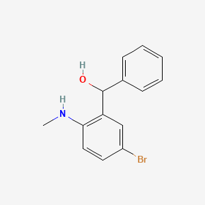 molecular formula C14H14BrNO B3881277 [5-bromo-2-(methylamino)phenyl](phenyl)methanol 