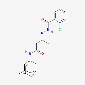 molecular formula C21H26ClN3O2 B3881284 N-1-adamantyl-3-[(2-chlorobenzoyl)hydrazono]butanamide 