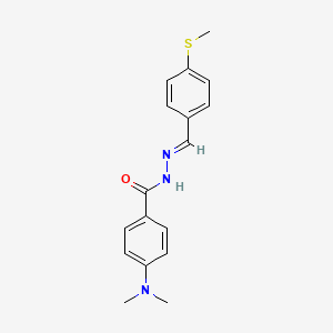 molecular formula C17H19N3OS B3881295 4-(dimethylamino)-N'-[4-(methylthio)benzylidene]benzohydrazide 