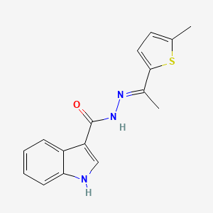 molecular formula C16H15N3OS B3881321 N'-[1-(5-methyl-2-thienyl)ethylidene]-1H-indole-3-carbohydrazide 