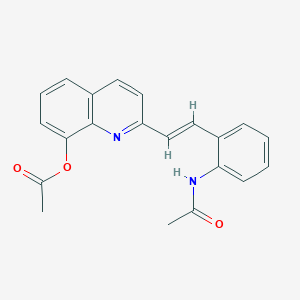 molecular formula C21H18N2O3 B3881342 2-{2-[2-(acetylamino)phenyl]vinyl}-8-quinolinyl acetate 