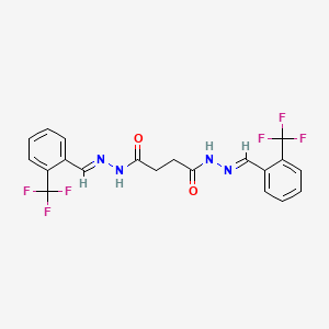 molecular formula C20H16F6N4O2 B3881348 N'~1~,N'~4~-bis[2-(trifluoromethyl)benzylidene]succinohydrazide 