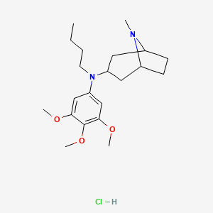 molecular formula C21H35ClN2O3 B3881366 N-butyl-8-methyl-N-(3,4,5-trimethoxyphenyl)-8-azabicyclo[3.2.1]octan-3-amine hydrochloride 