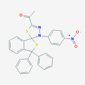 molecular formula C29H21N3O3S2 B388137 1-[3'-(4-nitrophenyl)-3,3-diphenyl-3H,3'H-spiro[2-benzothiophene-1,2'-[1,3,4]thiadiazol]-5'-yl]ethanone 