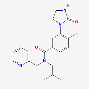 molecular formula C21H26N4O2 B3881389 N-isobutyl-4-methyl-3-(2-oxoimidazolidin-1-yl)-N-(pyridin-2-ylmethyl)benzamide 