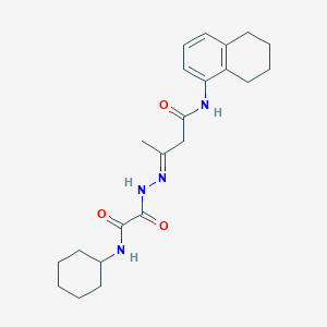 molecular formula C22H30N4O3 B3881420 3-{[(cyclohexylamino)(oxo)acetyl]hydrazono}-N-(5,6,7,8-tetrahydro-1-naphthalenyl)butanamide 