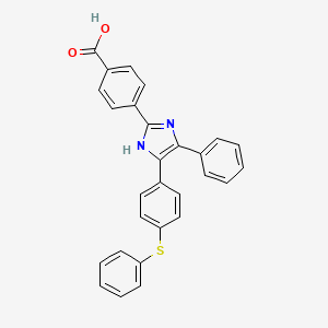 molecular formula C28H20N2O2S B3881431 4-{5-phenyl-4-[4-(phenylthio)phenyl]-1H-imidazol-2-yl}benzoic acid 