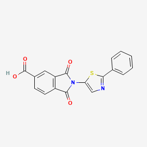 molecular formula C18H10N2O4S B3881439 1,3-dioxo-2-(2-phenyl-1,3-thiazol-5-yl)-5-isoindolinecarboxylic acid 