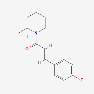 molecular formula C15H18FNO B3881443 1-[3-(4-fluorophenyl)acryloyl]-2-methylpiperidine CAS No. 105919-40-2