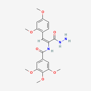 molecular formula C21H25N3O7 B3881449 N-[2-(2,4-dimethoxyphenyl)-1-(hydrazinocarbonyl)vinyl]-3,4,5-trimethoxybenzamide 