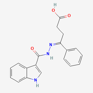 molecular formula C19H17N3O3 B3881463 4-[(1H-indol-3-ylcarbonyl)hydrazono]-4-phenylbutanoic acid 