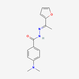 molecular formula C15H17N3O2 B3881486 4-(dimethylamino)-N'-[1-(2-furyl)ethylidene]benzohydrazide CAS No. 5689-61-2