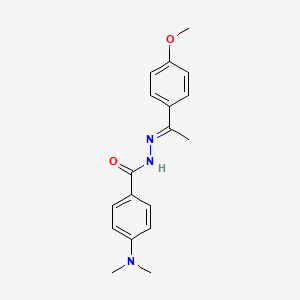 molecular formula C18H21N3O2 B3881519 4-(dimethylamino)-N'-[1-(4-methoxyphenyl)ethylidene]benzohydrazide 