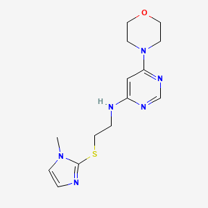 molecular formula C14H20N6OS B3881525 N-{2-[(1-methyl-1H-imidazol-2-yl)thio]ethyl}-6-morpholin-4-ylpyrimidin-4-amine 
