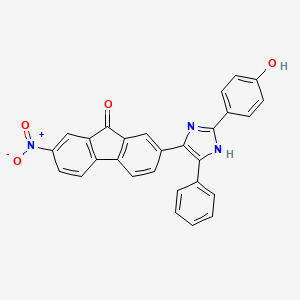 molecular formula C28H17N3O4 B3881535 2-[2-(4-hydroxyphenyl)-5-phenyl-1H-imidazol-4-yl]-7-nitro-9H-fluoren-9-one 