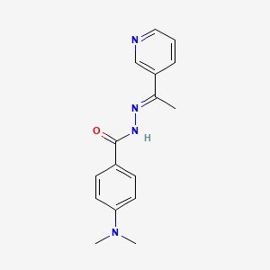 molecular formula C16H18N4O B3881553 4-(dimethylamino)-N'-[1-(3-pyridinyl)ethylidene]benzohydrazide 