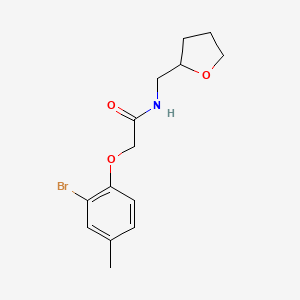 molecular formula C14H18BrNO3 B3881554 2-(2-bromo-4-methylphenoxy)-N-(tetrahydro-2-furanylmethyl)acetamide 