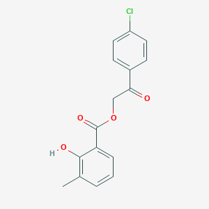 molecular formula C16H13ClO4 B388156 2-(4-Chlorophenyl)-2-oxoethyl 2-hydroxy-3-methylbenzoate 