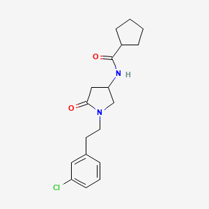molecular formula C18H23ClN2O2 B3881567 N-{1-[2-(3-chlorophenyl)ethyl]-5-oxo-3-pyrrolidinyl}cyclopentanecarboxamide 