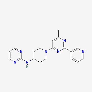 molecular formula C19H21N7 B3881570 N-[1-(6-methyl-2-pyridin-3-ylpyrimidin-4-yl)piperidin-4-yl]pyrimidin-2-amine 