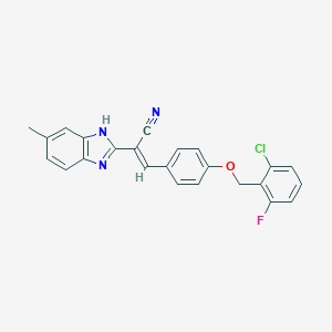 molecular formula C24H17ClFN3O B388158 3-{4-[(2-chloro-6-fluorobenzyl)oxy]phenyl}-2-(5-methyl-1H-benzimidazol-2-yl)acrylonitrile 