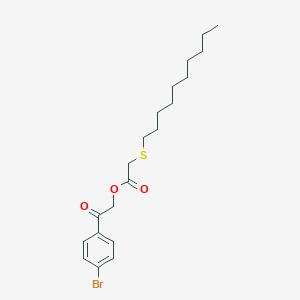 molecular formula C20H29BrO3S B388159 2-(4-Bromophenyl)-2-oxoethyl (decylsulfanyl)acetate 