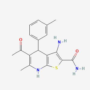molecular formula C18H19N3O2S B3881593 5-acetyl-3-amino-6-methyl-4-(3-methylphenyl)-4,7-dihydrothieno[2,3-b]pyridine-2-carboxamide 