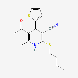 molecular formula C17H20N2OS2 B3881599 5-acetyl-2-(butylthio)-6-methyl-4-(2-thienyl)-1,4-dihydro-3-pyridinecarbonitrile 