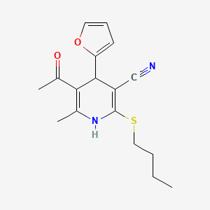 molecular formula C17H20N2O2S B3881604 5-acetyl-2-(butylthio)-4-(2-furyl)-6-methyl-1,4-dihydro-3-pyridinecarbonitrile 