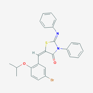 molecular formula C25H21BrN2O2S B388163 5-(5-Bromo-2-isopropoxybenzylidene)-3-phenyl-2-(phenylimino)-1,3-thiazolidin-4-one 