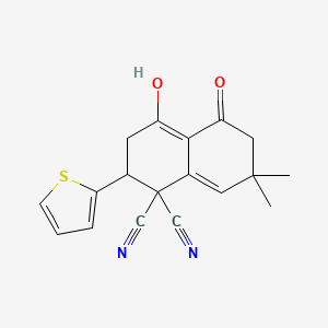 4-hydroxy-7,7-dimethyl-5-oxo-2-(2-thienyl)-3,5,6,7-tetrahydro-1,1(2H)-naphthalenedicarbonitrile