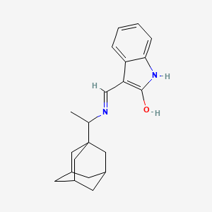 molecular formula C21H26N2O B3881641 3-({[1-(1-adamantyl)ethyl]amino}methylene)-1,3-dihydro-2H-indol-2-one 
