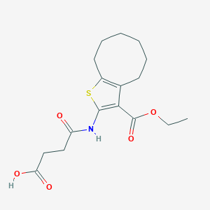 molecular formula C17H23NO5S B3881664 4-{[3-(ethoxycarbonyl)-4,5,6,7,8,9-hexahydrocycloocta[b]thien-2-yl]amino}-4-oxobutanoic acid 