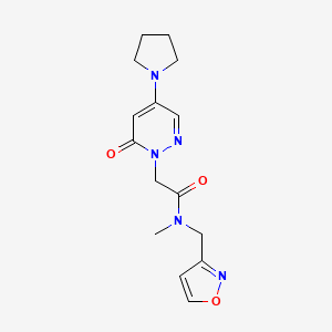 molecular formula C15H19N5O3 B3881671 N-(isoxazol-3-ylmethyl)-N-methyl-2-(6-oxo-4-pyrrolidin-1-ylpyridazin-1(6H)-yl)acetamide 
