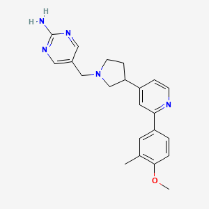 molecular formula C22H25N5O B3881673 5-({3-[2-(4-methoxy-3-methylphenyl)pyridin-4-yl]pyrrolidin-1-yl}methyl)pyrimidin-2-amine 
